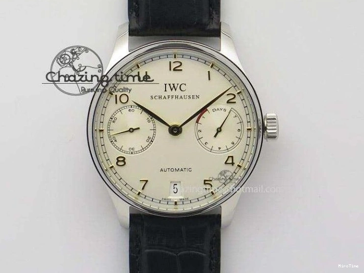 MIROTIME 0206 Portuguese Chrono IW371620 APSF 1:1 Best Edition White Blue Dial on Blue Leather Strap A MultiPurpose 7039